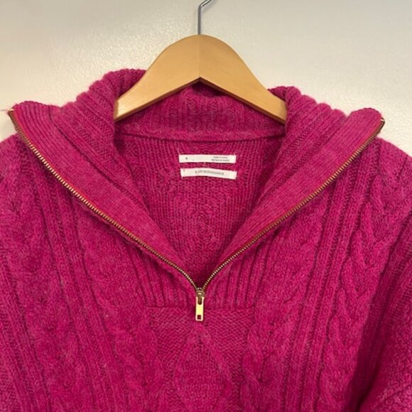 Anthropologie Payton Cable Knit 1/4 Zip Fishermen Sweater- Size Medium - Picture 8 of 9
